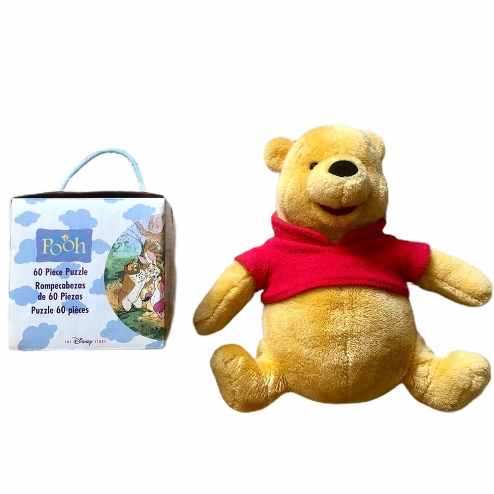 Disney Winnie the Pooh Gund Plush and Puzzle Bundle